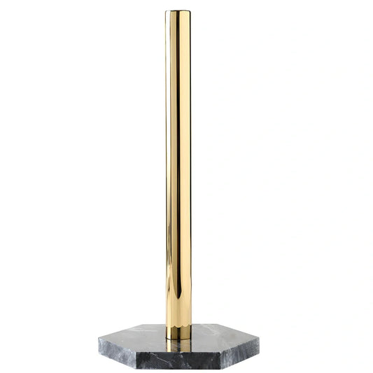 Stainless steel and natural marble kitchen towel holder with 24cm circular base