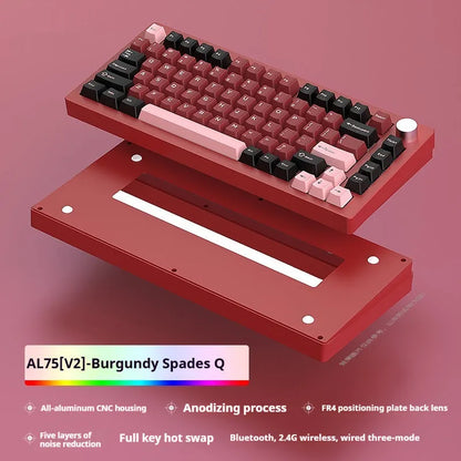 Heiji Snake aluminium mechanical keyboard DIY kit with keycaps and tools on a desk.