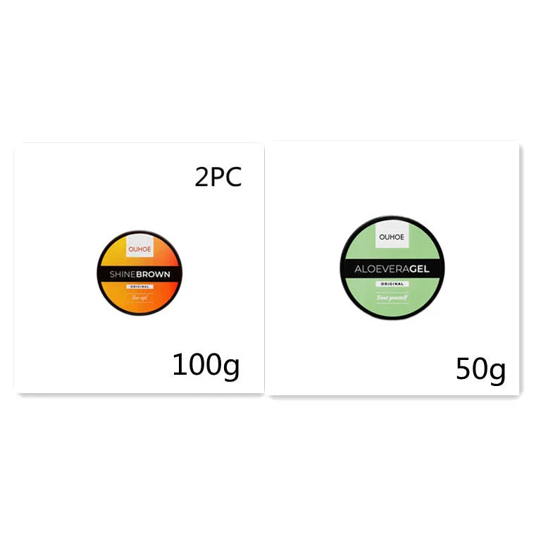 Luxury tanning gel infused with aloe vera and wheat extracts for a natural, hydrating sunless bronzing effect