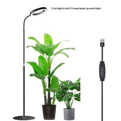 6-inch diameter Angel Ring plant grow light with retractable stand showing height adjustment mechanism