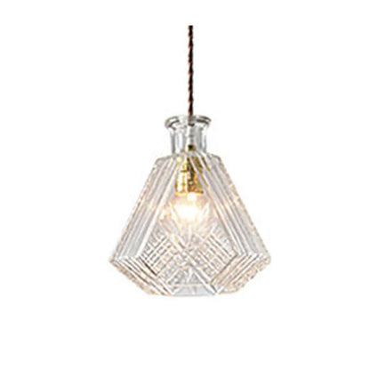 Glass bottle chandelier with adjustable 1.2m height, 150mm glass body, fishing line shape and 220V button switch