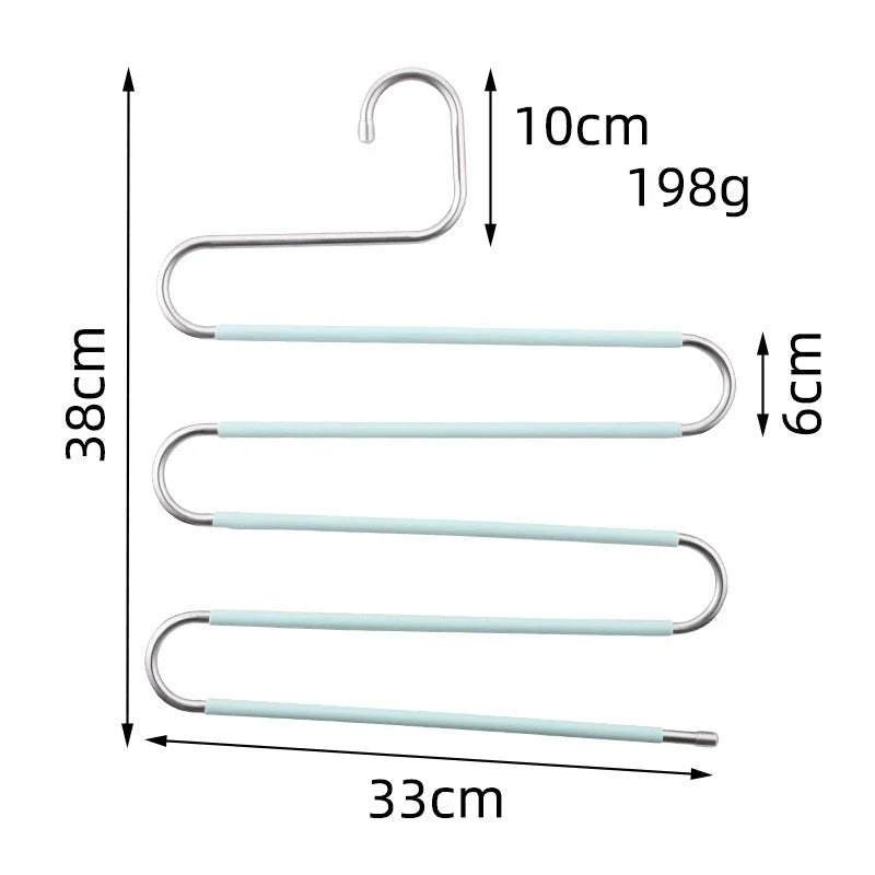 Sturdy 5-Tier Pants Rack in Stainless Steel for Closet Organization and Space-Saving Storage