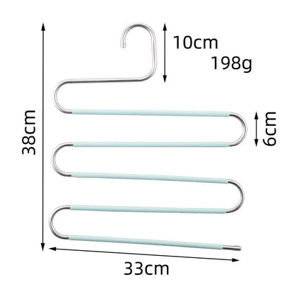 Sturdy 5-Tier Pants Rack in Stainless Steel for Closet Organization and Space-Saving Storage