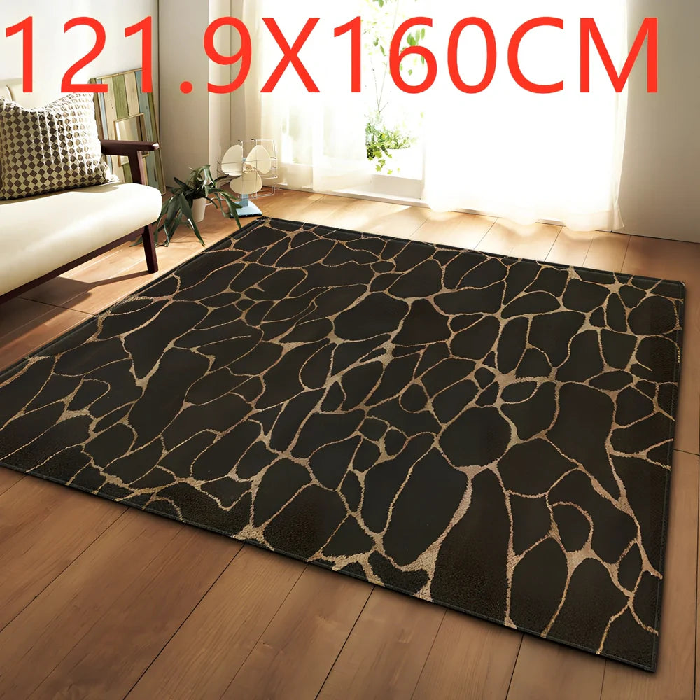 Rectangular polyester fibre carpet with marble pattern in 121.9x160cm and 50x80cm sizes