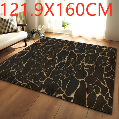 Rectangular polyester fibre carpet with marble pattern in 121.9x160cm and 50x80cm sizes
