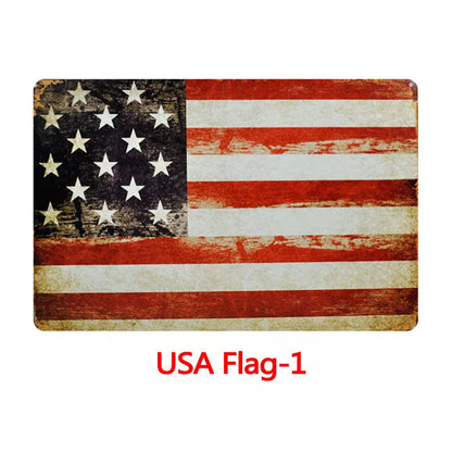 Retro tin painting wall decoration with American nostalgia theme, 30x20cm