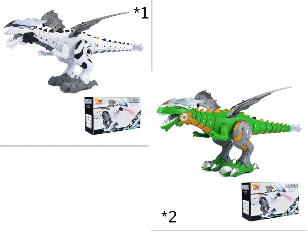 Intelligent Robot Toy Dinosaur with water spray feature in green and white colors