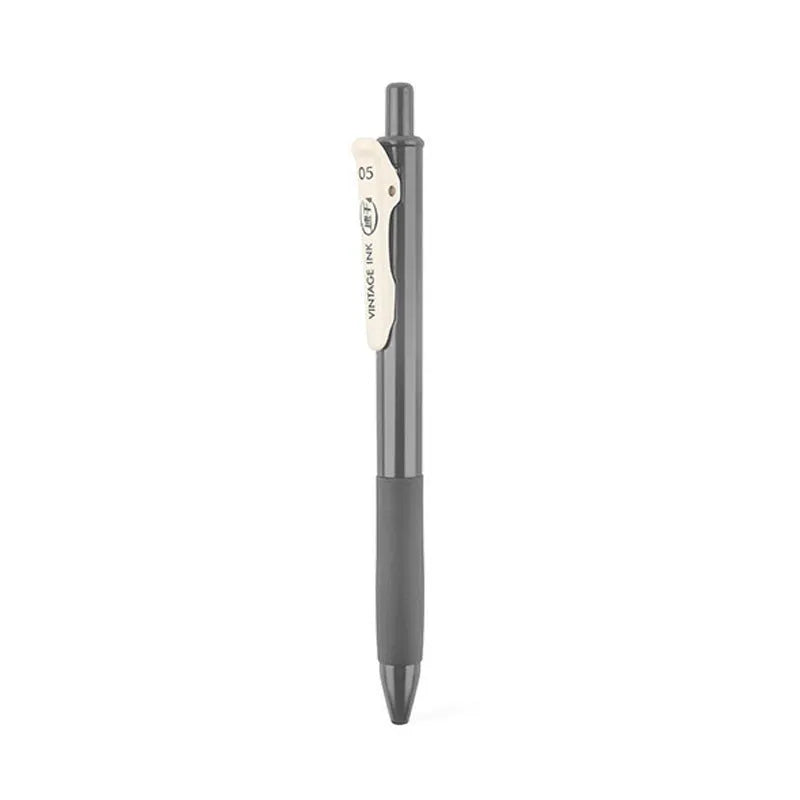 Retro colour gel pen set with plastic barrel and 0.5mm tip in five colour options