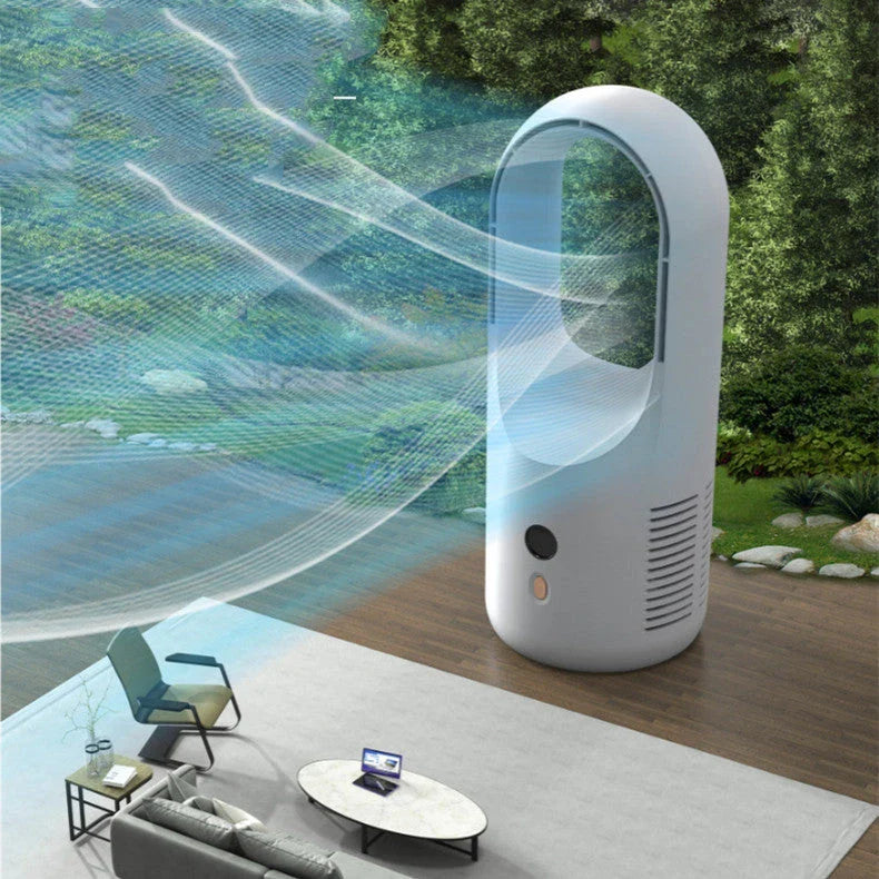 Whisper-quiet cordless desk fan with adjustable 6-speed settings, compact design, and rechargeable USB power