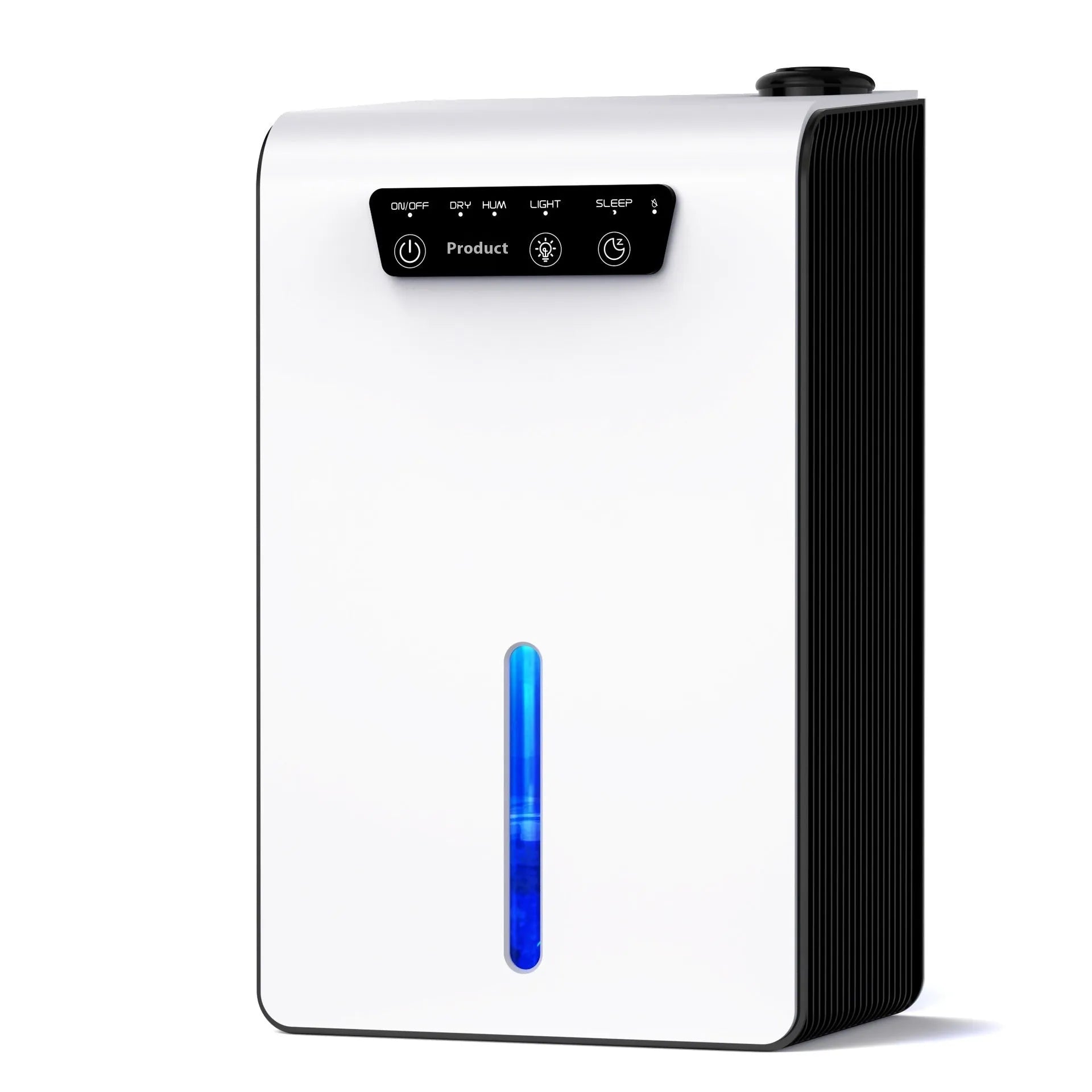 Milky white household dehumidifier with mute operation for bedrooms, 2.6-4.0 litre reservoir
