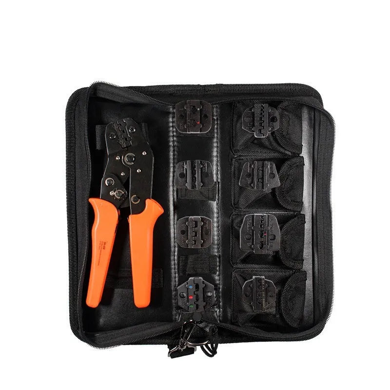 Multi-wrench jaw terminal crimping pliers combination suit SN-48B portable crimping tool kit with four pairs of pliers and wire crimping pliers made from high carbon steel for electrical cable and terminal connections