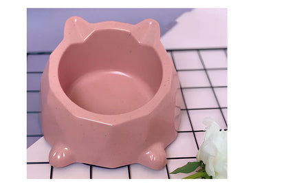 Bamboo fibre cat bowl in morning mist green colour with weighted base