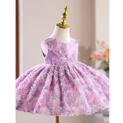 Purple multi-layer pettiskirt for girls with height options from 80cm to 150cm