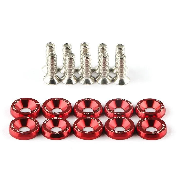 Car modification gasket screw kit showing screws in 8 different colours