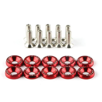 Car modification gasket screw kit showing screws in 8 different colours