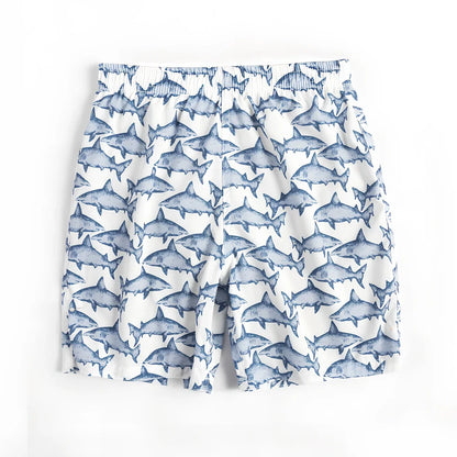 Children's quick-dry swimming trunks with cactus pattern, elastic waistband, boxer-style design