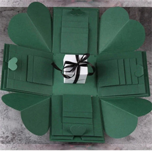 Premium craft paper keepsake gift box with adhesive photo album for organizing and displaying special occasion photos