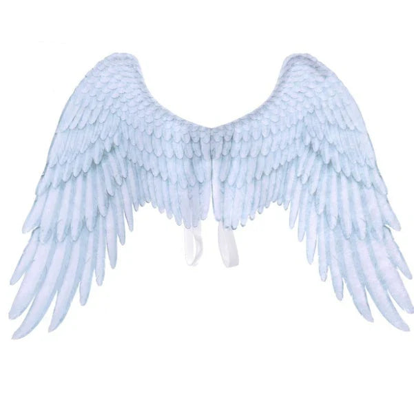 Captivating 3D Angel Wings in white and black, perfect for costume parties, cosplay, and more