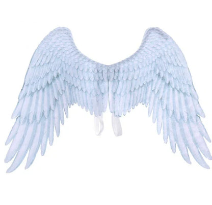 Captivating 3D Angel Wings in white and black, perfect for costume parties, cosplay, and more