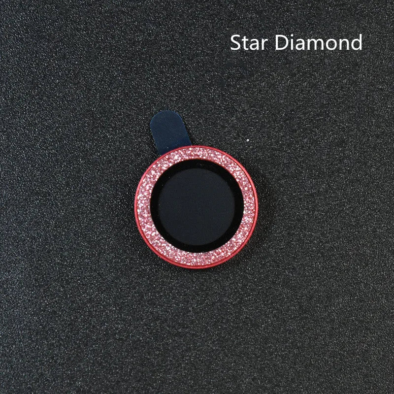 iPhone 12 lens protective film with diamond-cut aluminium alloy ring and tempered glass layer