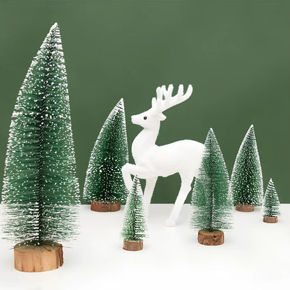 Green and white Christmas pine needle tree decoration in four height options