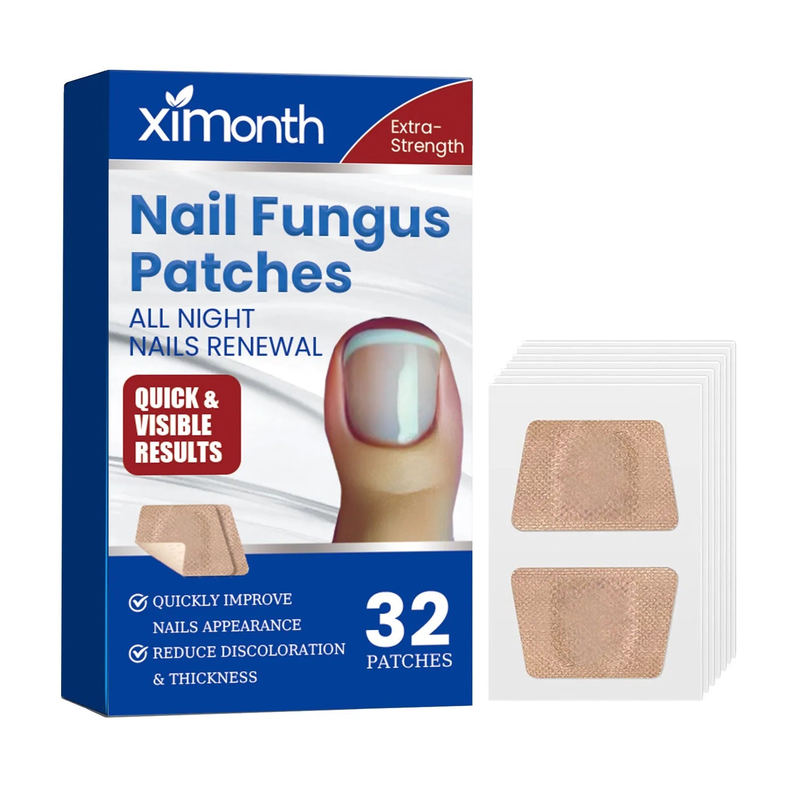 Box of 32 nail care adhesive bandage repair stickers for damaged nails
