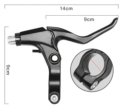 Aluminium bicycle brake lever showing reach adjustment mechanism in black finish