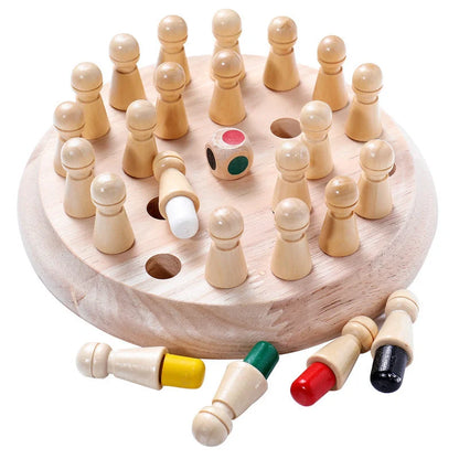 Children's wooden memory chess set for early color education