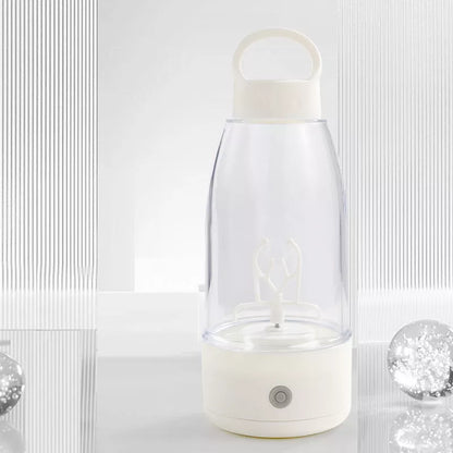 Automatic Electric Shaker Bottle with USB charging in white, pink, and green