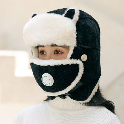 Women's anti-fog Russian trapper hat with earflaps in multiple colors
