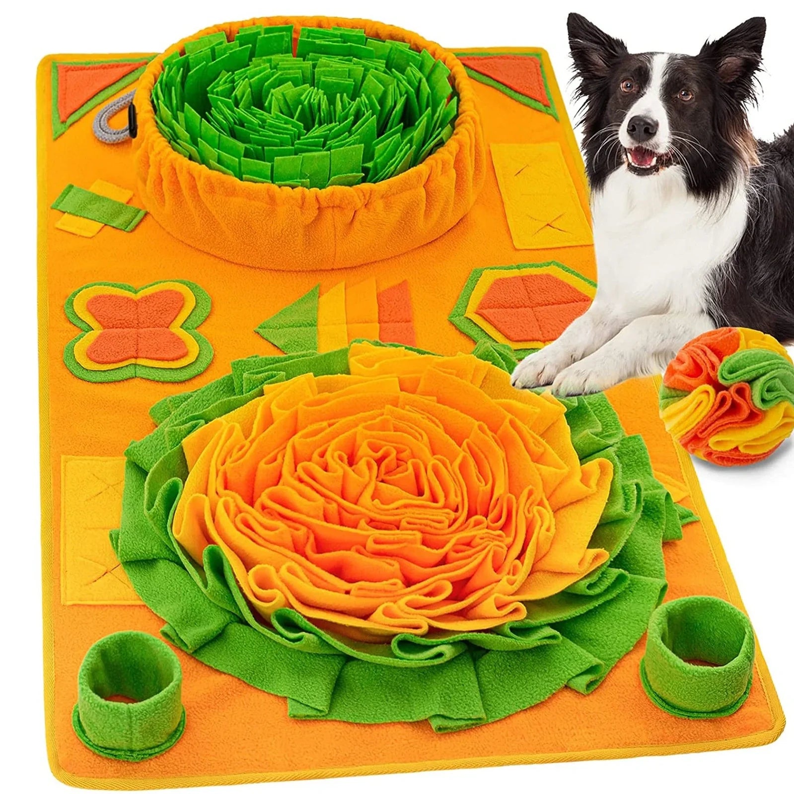 85x50cm dog snuffle mat with removable polar fleece balls on non-slip backing