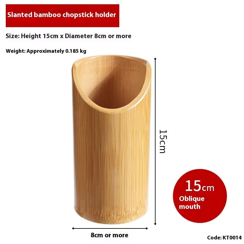 Bamboo chopsticks holder with creative styles, measuring 12-18cm in length, for portable utensil storage