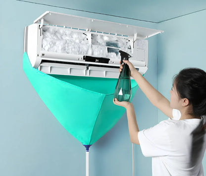 Air conditioner waterproof cover with cleaning tools set for outdoor unit protection