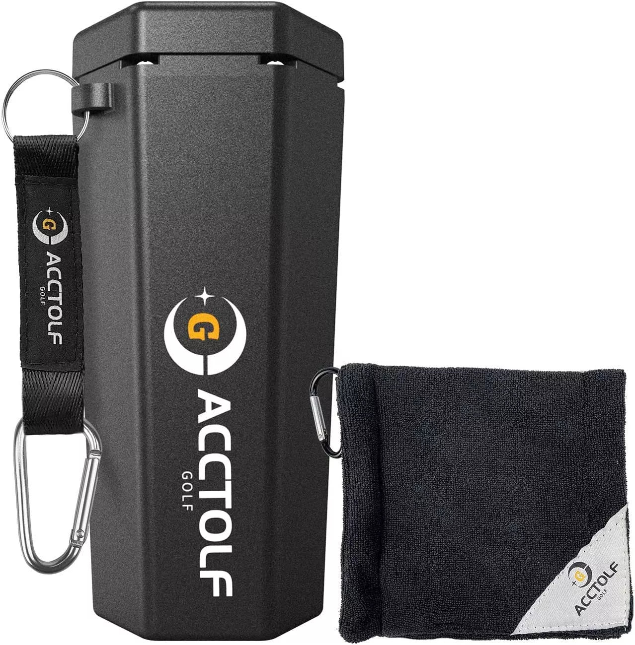 Portable golf ball cleaner with black ABS construction