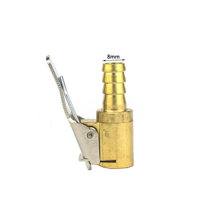 Copper tyre inflation clamp with bulging mouth for 8V1 sedan valve connections