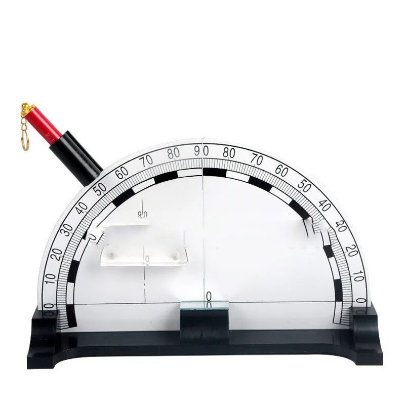 Iron plate optical physics teaching instrument with a laser pen for classroom demonstrations.
