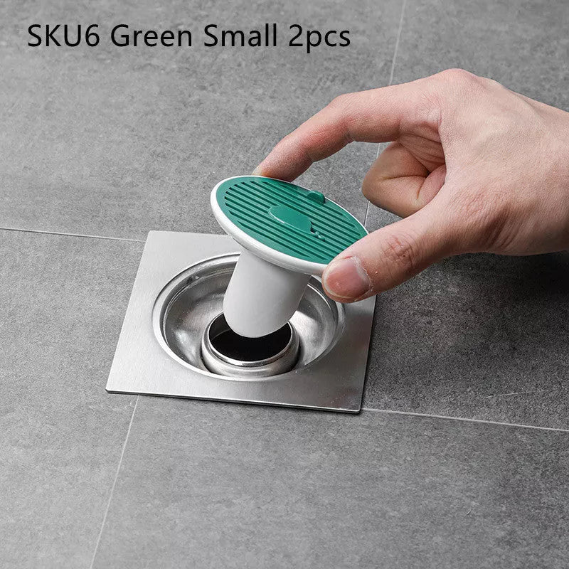 Whale Magnetic Suction Floor Drain Cover in white, orange, or green, blocking sewer odors with a tight seal