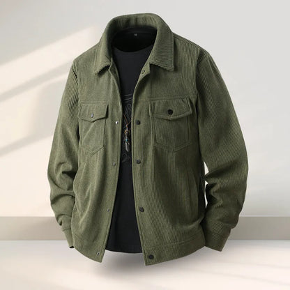 Men's slim fit casual coat in Vinylon and Lycra fabric, shown in black.