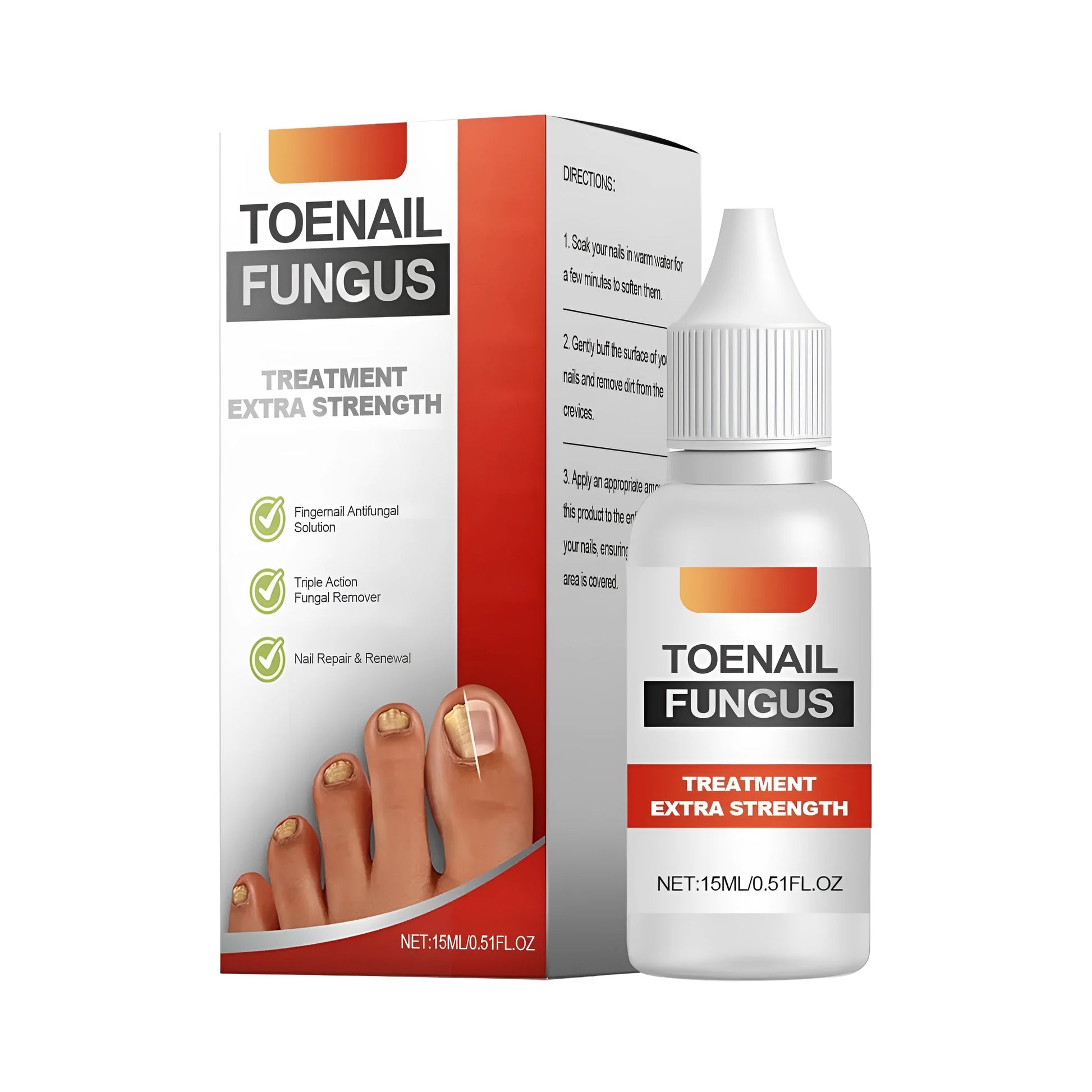 15 ml bottle of clear nail care drops with a dropper for fungal nail treatment.