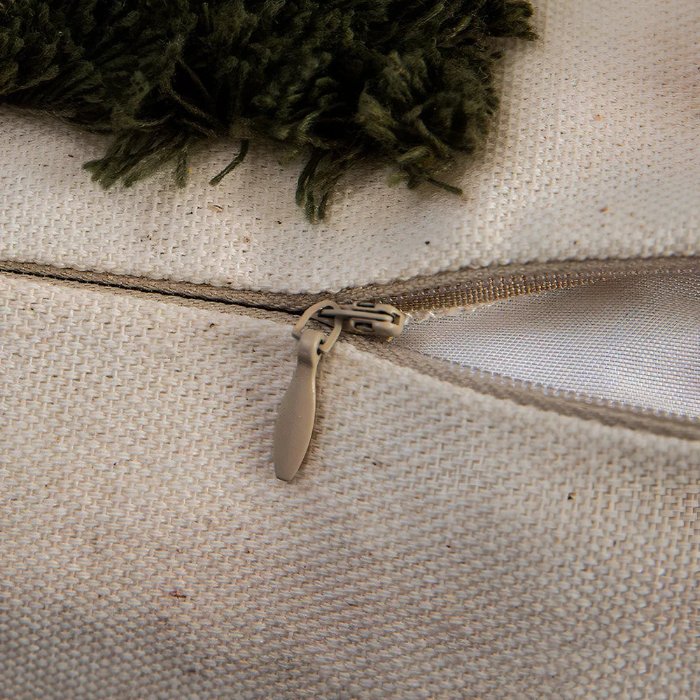 Tufted cotton pillowcase 45x45cm in dark gray flower field pattern for sofa decor