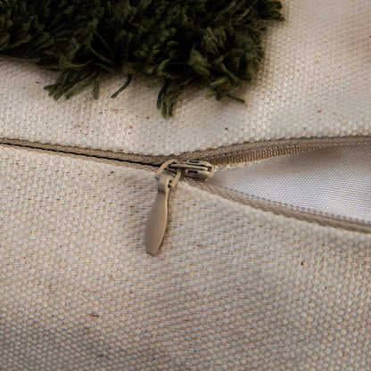 Tufted cotton pillowcase 45x45cm in dark gray flower field pattern for sofa decor