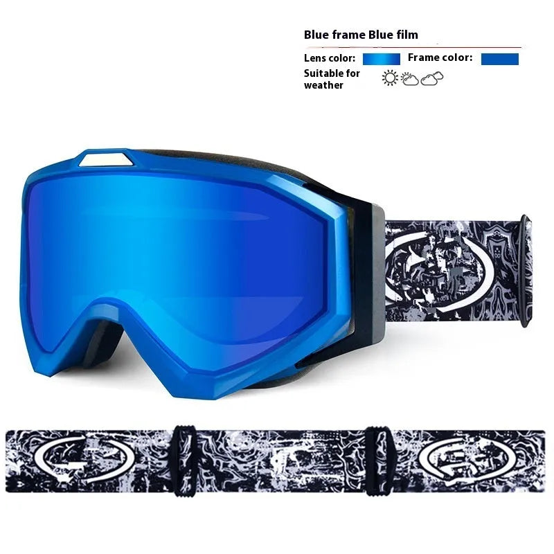 Motorcycle goggles with double-layer anti-fog lens and flexible TPU frame in multiple colour options.