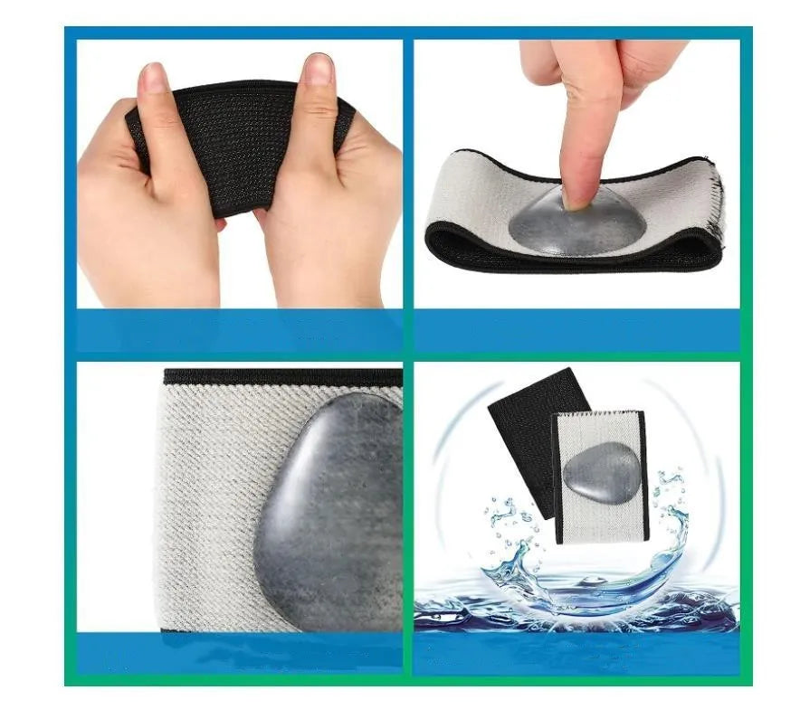 A pair of PU elastic arch support foot pads, shown in both heart style and ordinary plain style.