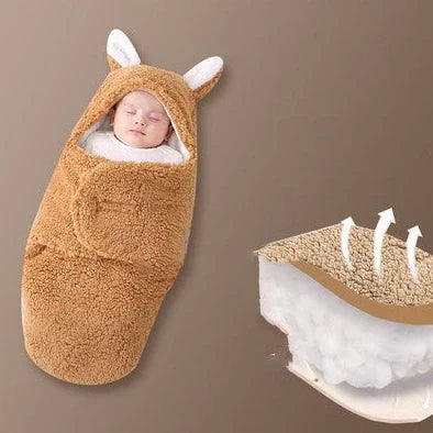 Baby Hold newborn swaddle sleeping bag with lamb wool fabric in blue colour option