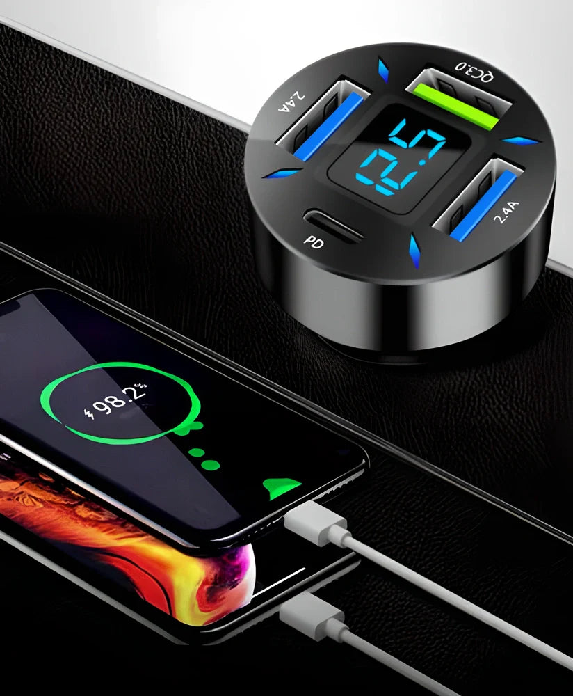 High-Speed 66W USB Car Charger with PD and QC 3.0 Charging for Fast Charging on the Go