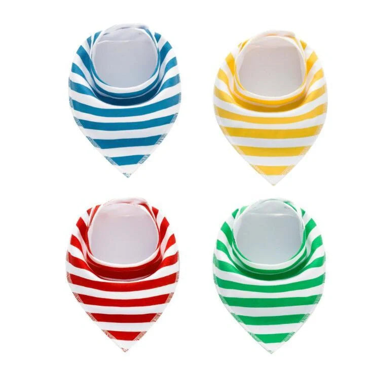 Stylish baby bibs and burp cloths featuring trendy arrow, wave, and triangle designs in soft, absorbent cotton