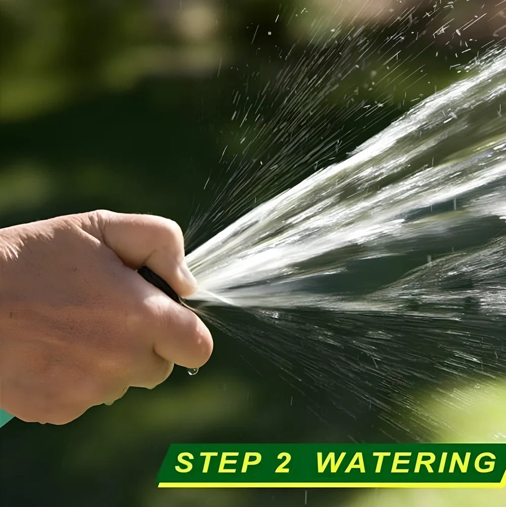 Biodegradable grass seed mat unrolled, 20cm x 300cm size, showing wind-proof fabric for soil consolidation and moisture retention in garden use