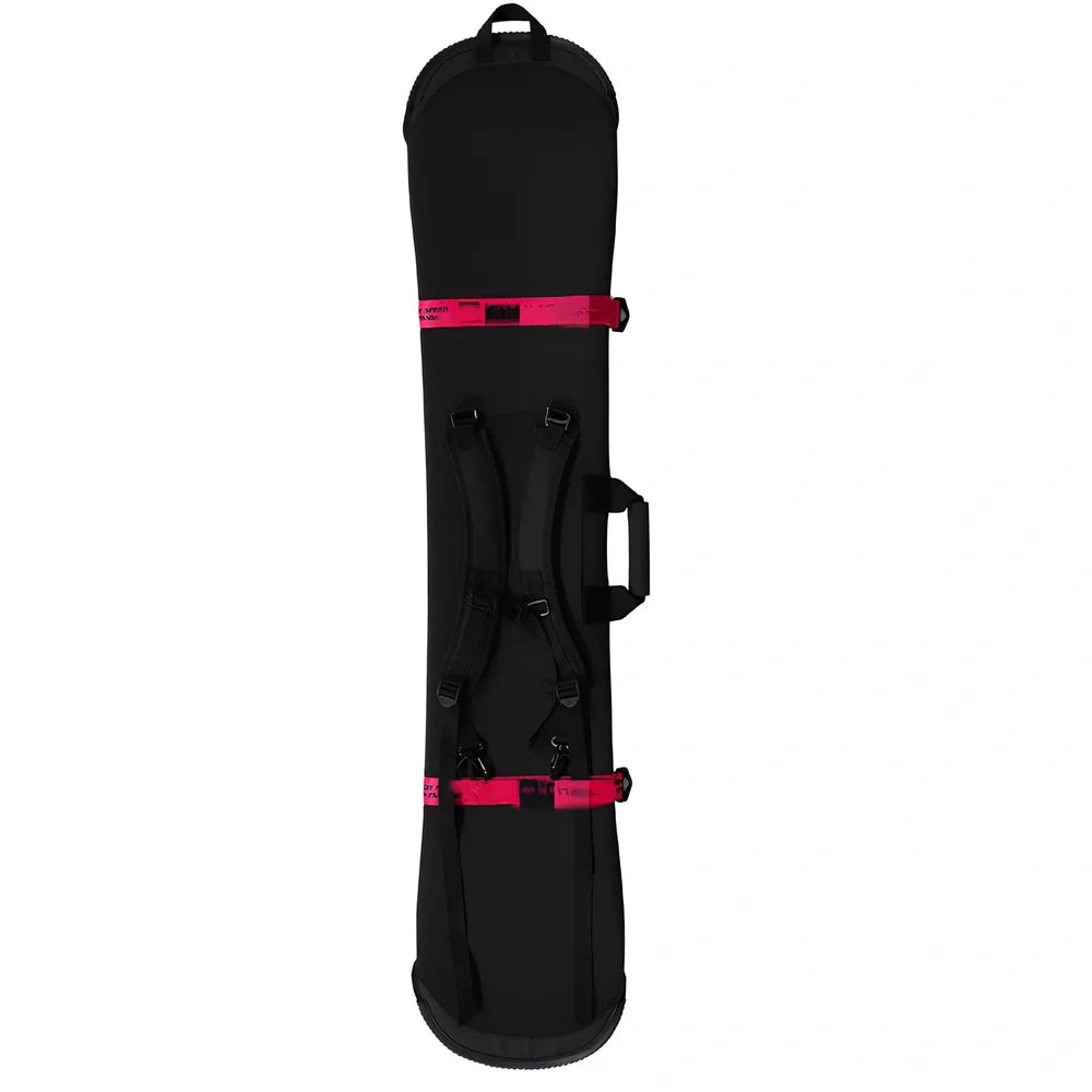 Black Dumpling Skin Snowboard Protective Cover with Green Ribbon for 80-169cm Boards, SBR Material