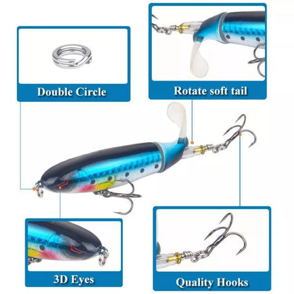 Road Sub-bait Propeller Tractor Hard Bait Floating Water Pencil Lure Bait in various colors