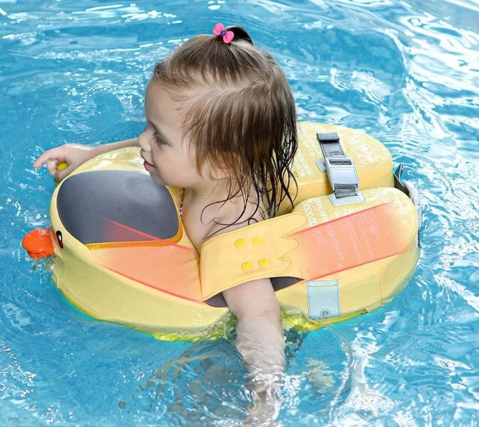 Duckling Underarm Swimming Ring for toddlers in yellow, safe and airtight design